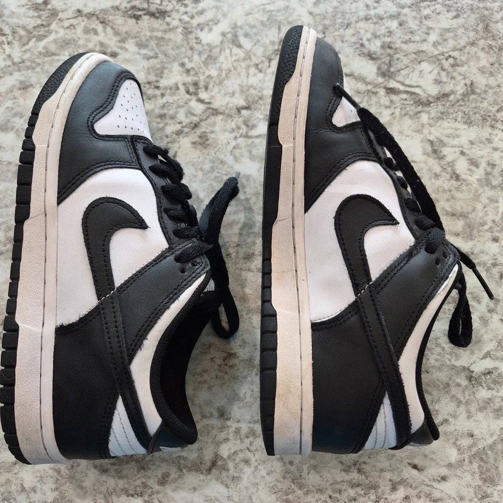 Size 6 Youth- Nike Dunk Low Black White - CW1590-100